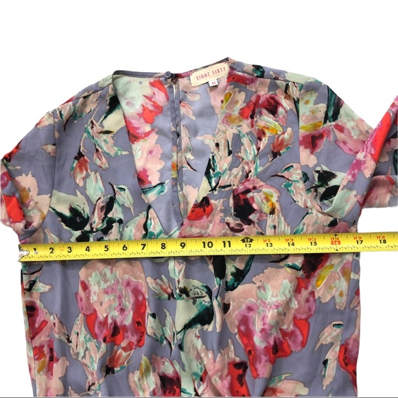 Eight Sixty size XS Drawstring Shirt Dress Lavender Floral Print - Picture 8 of 11